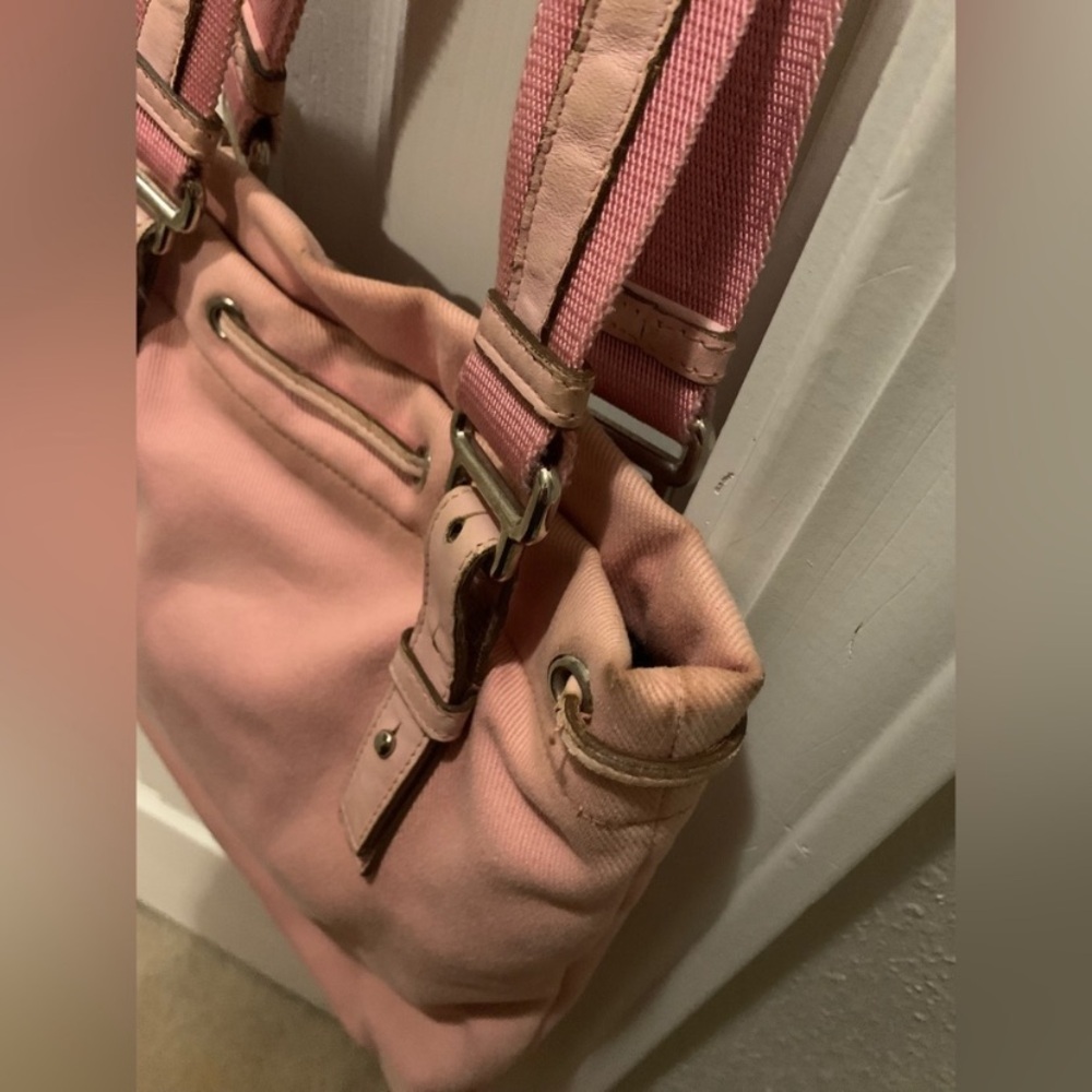 YSL Yves Saint Laurent Kahala Pink Canvas Tote - Picture 11 of 16